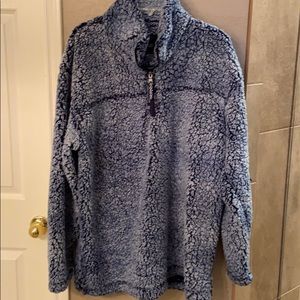 1/4 zip blue pullover jacket